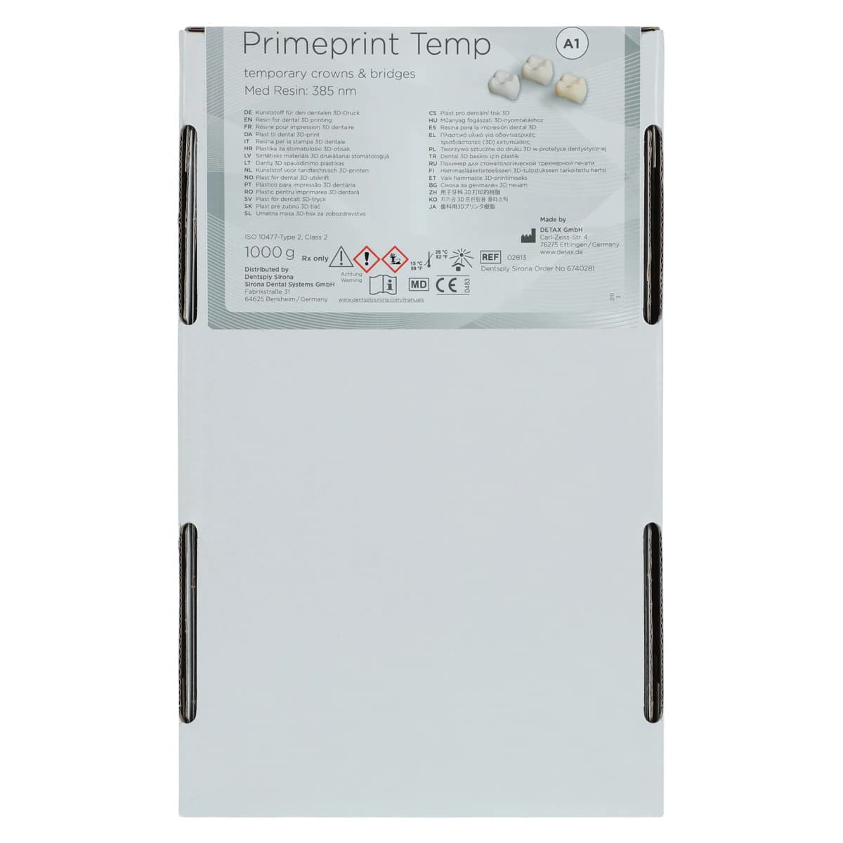 Sirona Primeprint Temp A1 Resin Cartridge, 1 Kg, Light-Curing, Shade A1 thumbnail 4