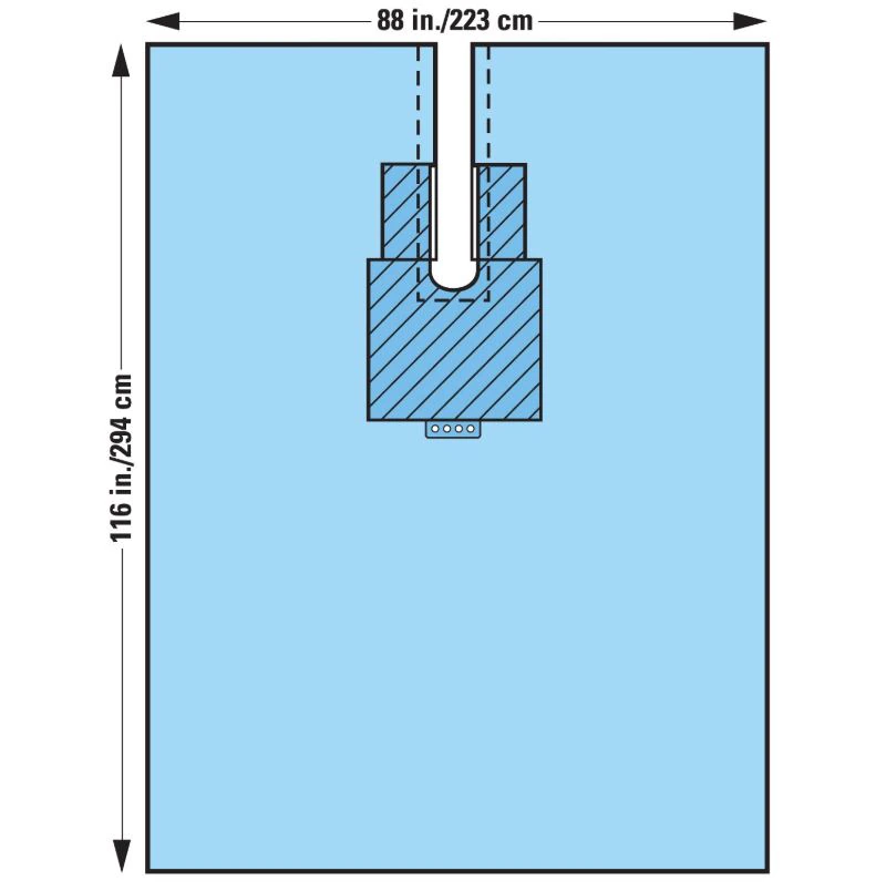 Halyard Orthoarts Sterile Surgical Drape, Fenestrated, 88 x 116 inches - Drape Orthoarts Split - Image 1
