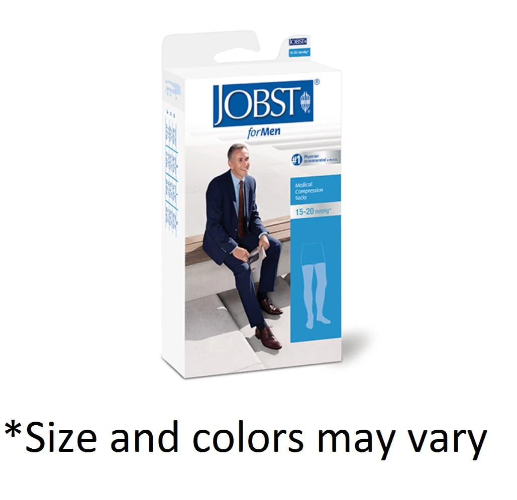 Jobst forMen Compression Socks, Knee High/Full Calf, Closed Toe, Large, Black, 30-40 mmHg - Comp Socks Knee Hi 30-40 Male - Image 1