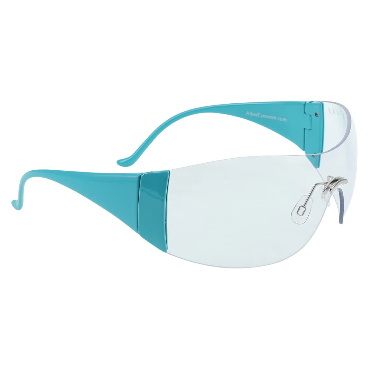 Roma Safety Eyewear, Clear Lens, Turquoise Frame, Each thumbnail 2