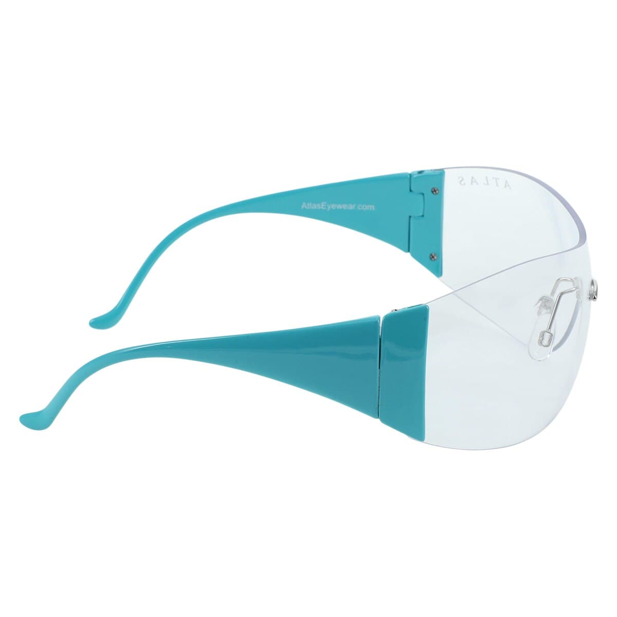 Roma Safety Eyewear, Clear Lens, Turquoise Frame, Each thumbnail 4