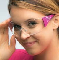 Roma Safety Eyewear, Clear Lens, Pink Frame thumbnail 2