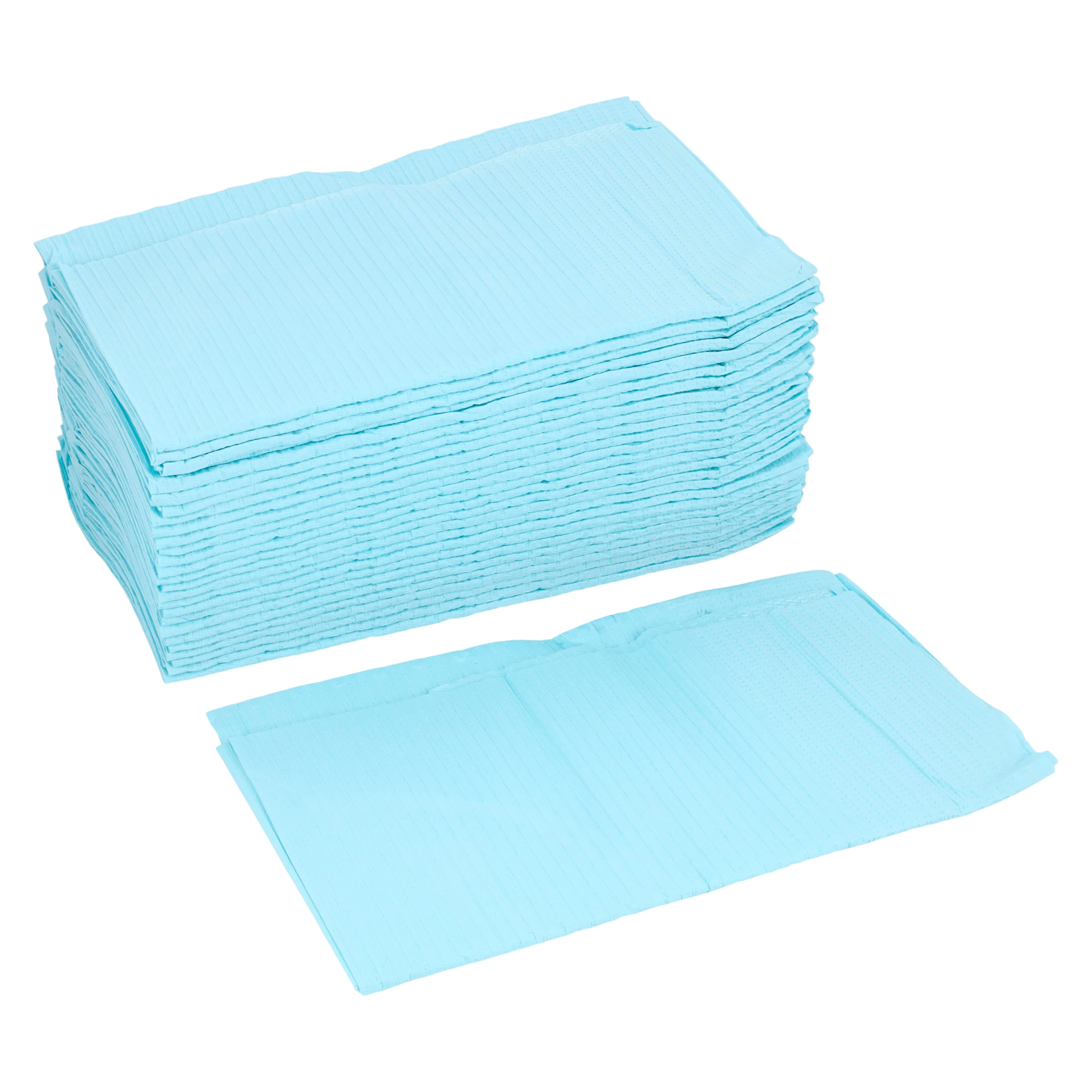Crosstex Poly-Gard Patient Towels, 3-Ply Tissue/1-Ply Poly, Blue, 19" x 16", Horizontal Embossed, 500/Case - Poly-Gard Patient Towels - Image 1