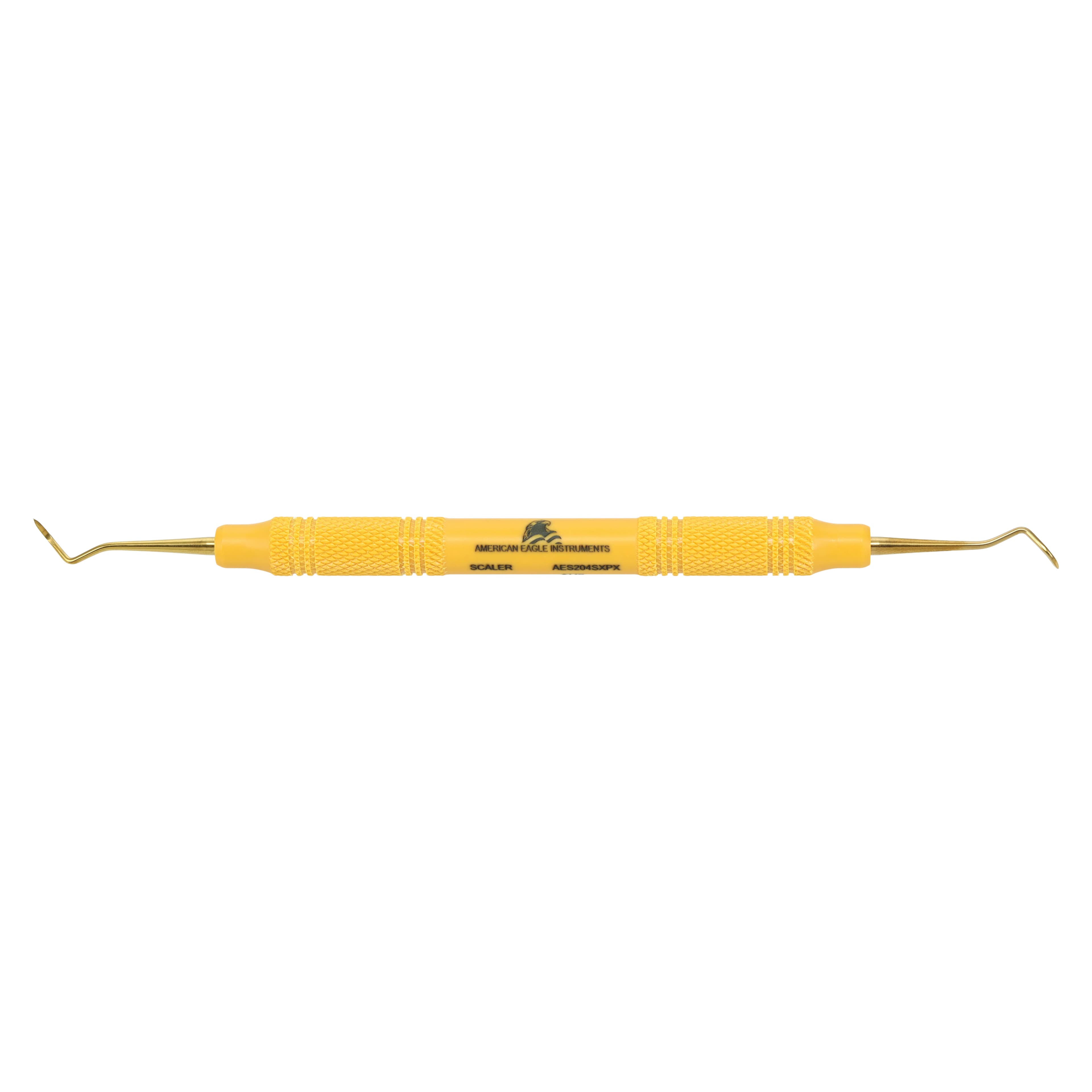American Eagle XP Sickle Scaler, Double-Ended, #204S, Posterior, EagleLite Resin Handle, 3/8", Yellow, 1/Pk, AES204SXPX - Sickle Scaler, XP, # 204S, Posterior, EagleLite, Resin, 3/8", Yellow, 1/Pk, AES204SXPX - Image 1