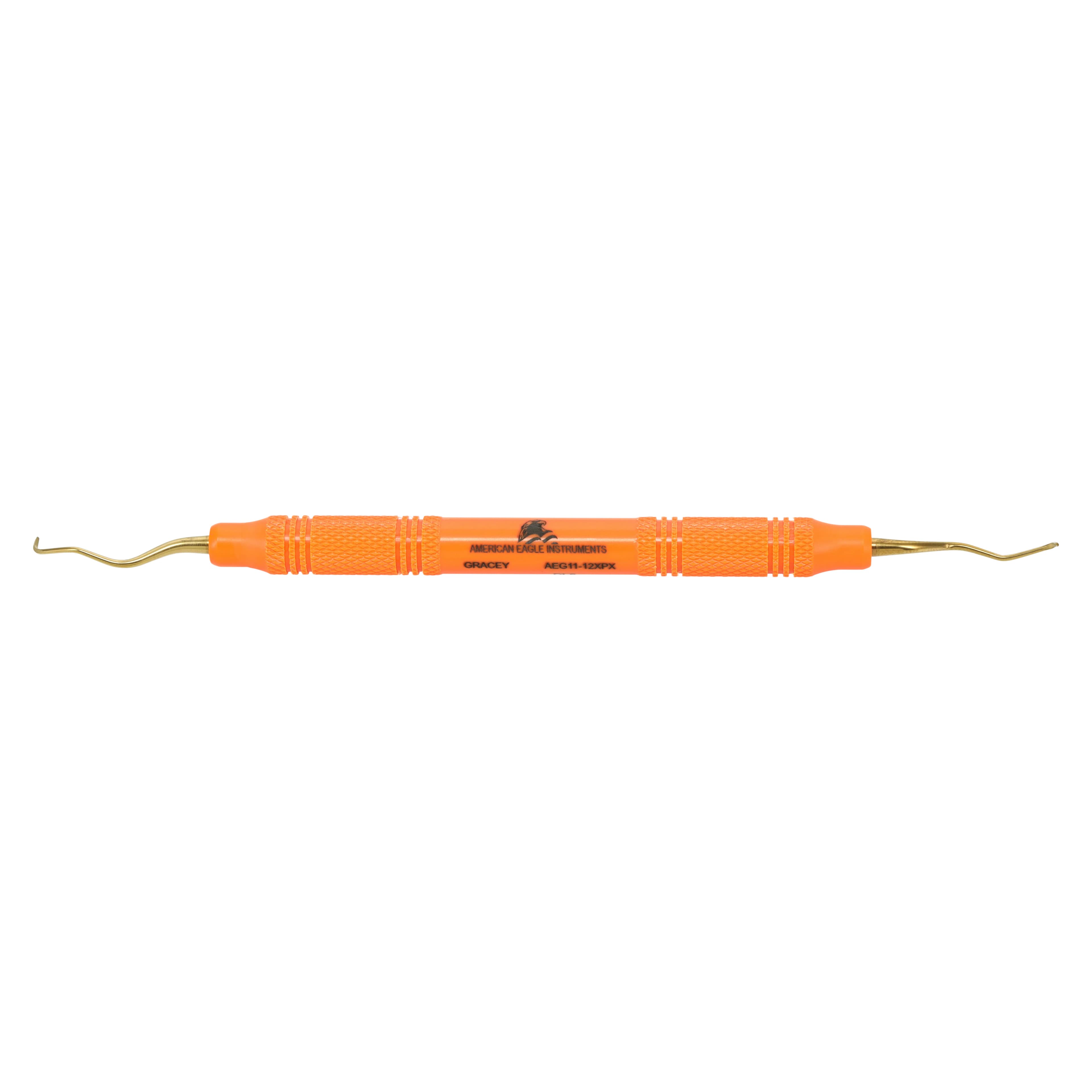 American Eagle Instruments Standard Gracey Curette, XP, #11-12, Posterior Mesial, EagleLite Resin Handle, 3/8", Orange, 1/Pk, AEG11-12XPX - Standard Gracey Curette, XP, # 11-12, Posterior Mesial, EagleLite, Resin, 3/8", Orange, 1/Pk, AEG11-12XPX - Image 1