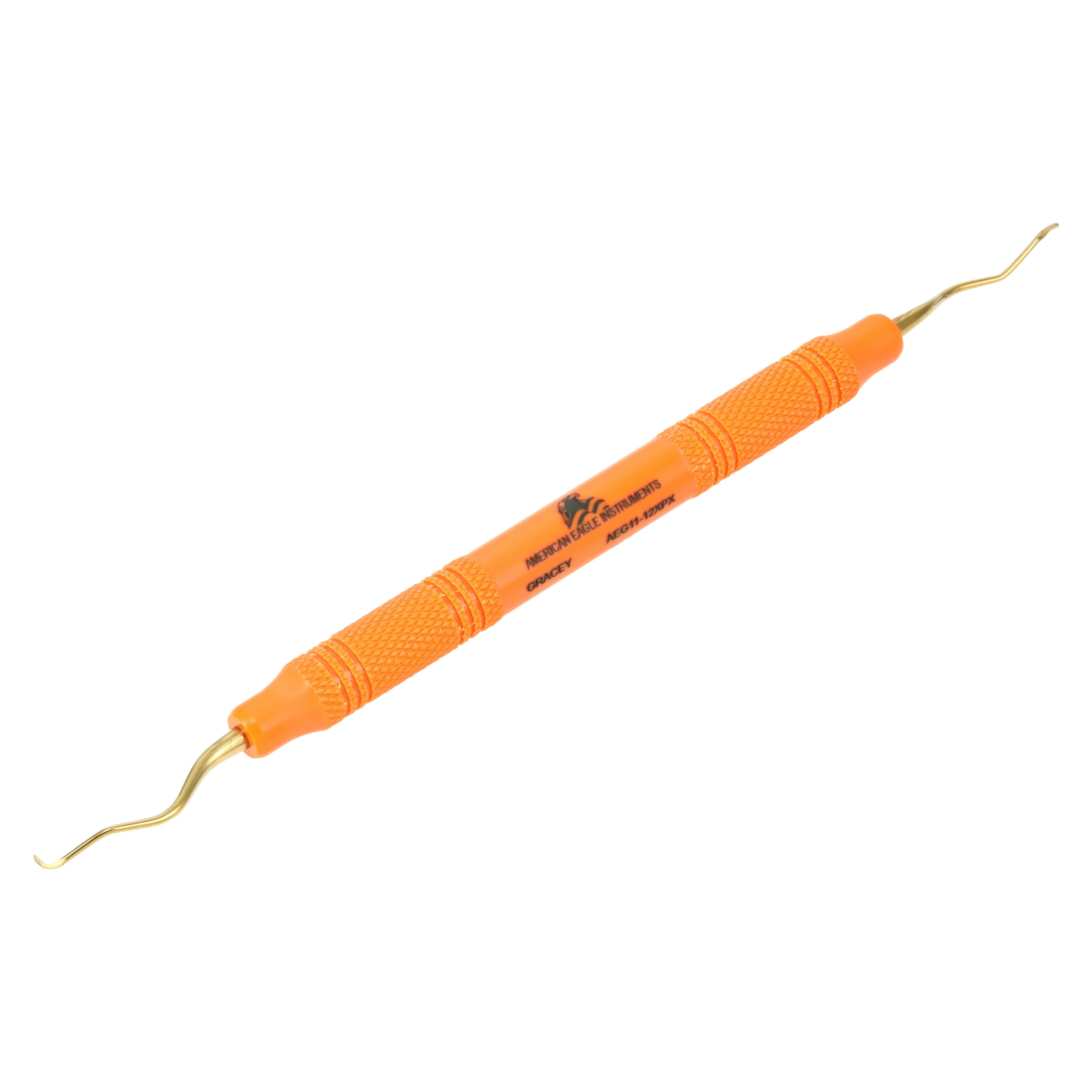American Eagle Instruments Standard Gracey Curette, XP, #11-12, Posterior Mesial, EagleLite Resin Handle, 3/8", Orange, 1/Pk, AEG11-12XPX thumbnail 2