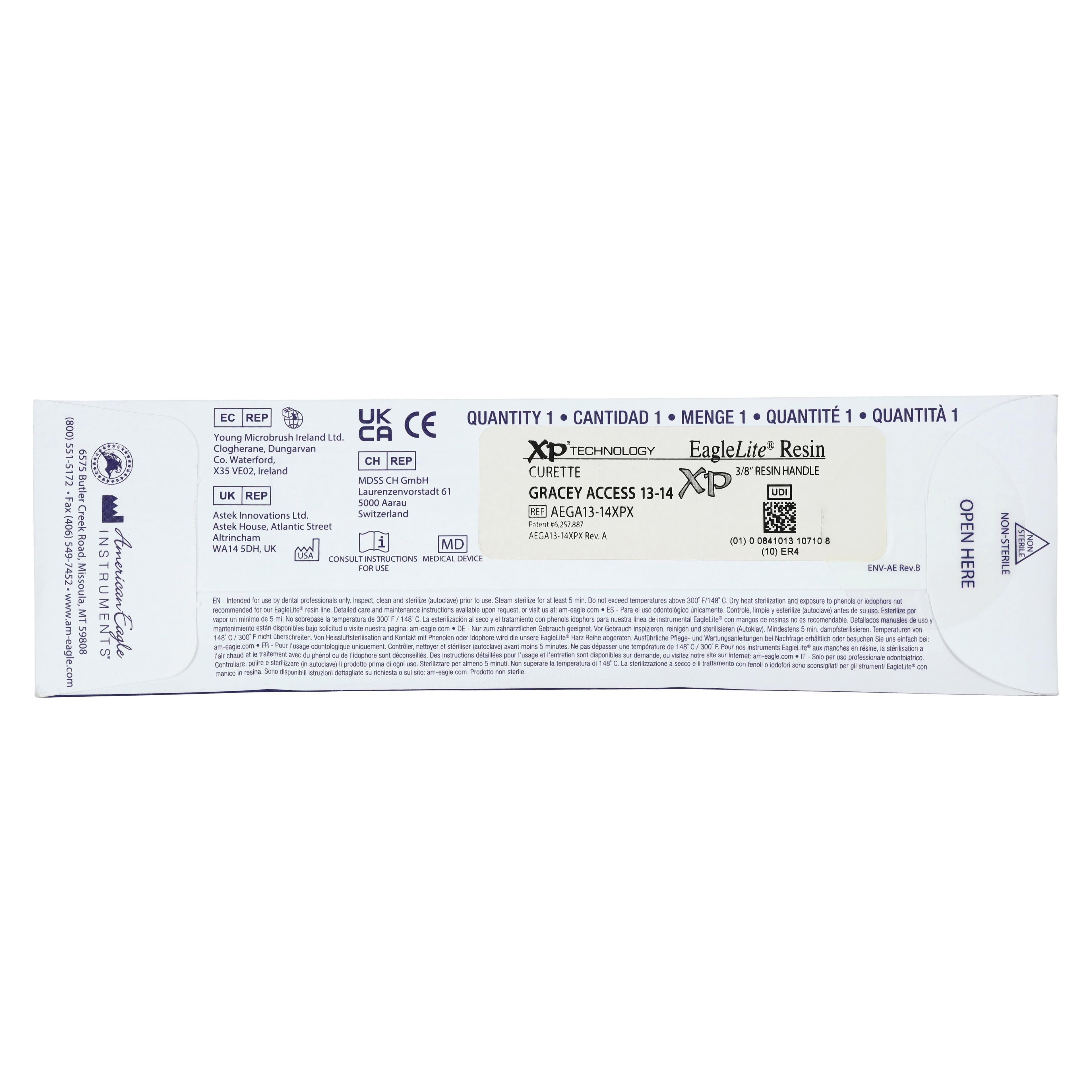 American Eagle XP Gracey Access Curette, #13-14, Double-Ended, EagleLite Resin Handle, 3/8" Blue, 1/Pk, AEGA13-14XPX thumbnail 7