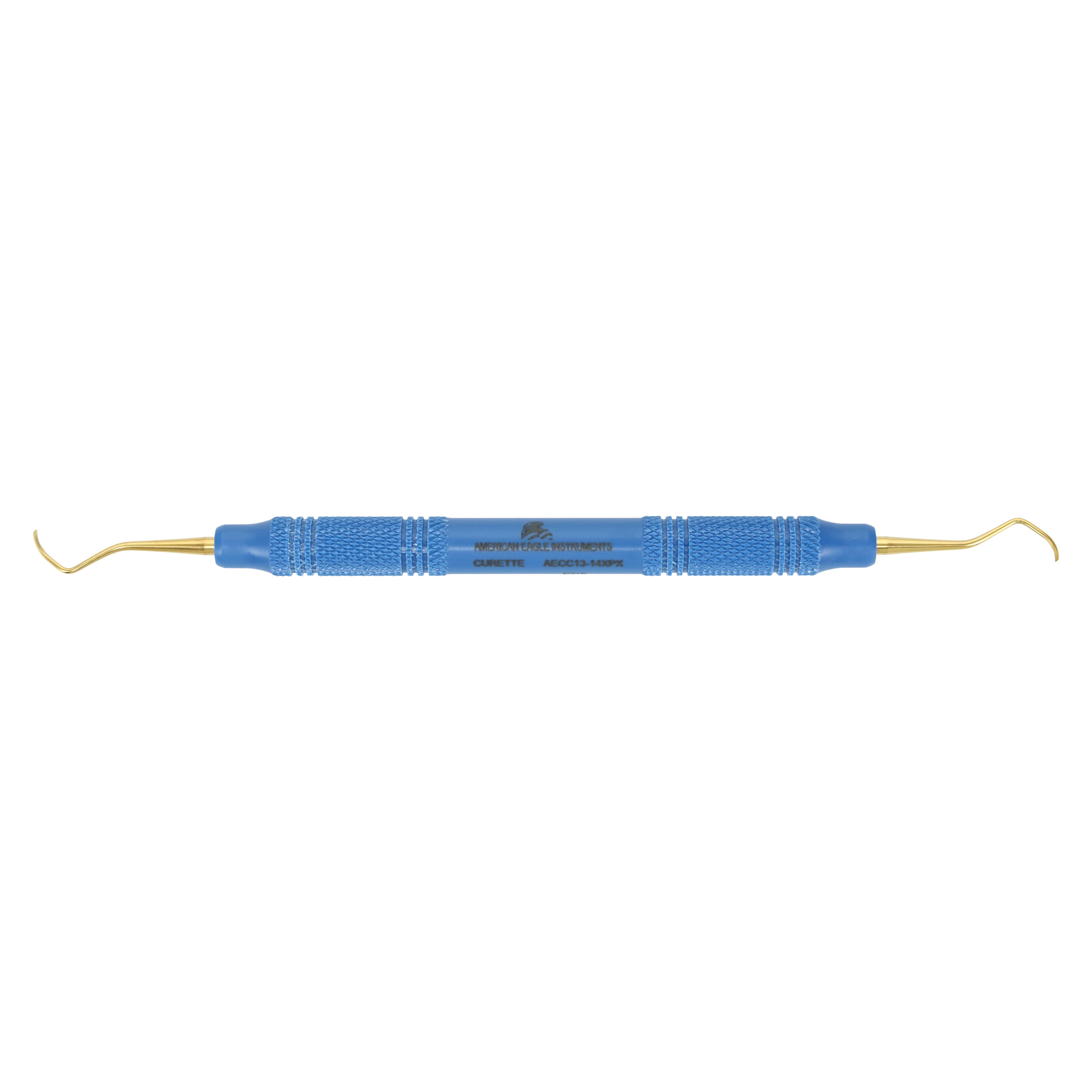 American Eagle Instruments Columbia 13/14 XP Universal Curette, Double-Ended, EagleLite Resin Handle, Blue, 1/Pk, AECC13-14XPX - Universal Curette, # 13-14 Columbia, XP, EagleLite Handle, Resin, Blue, 1/Pk - Image 1