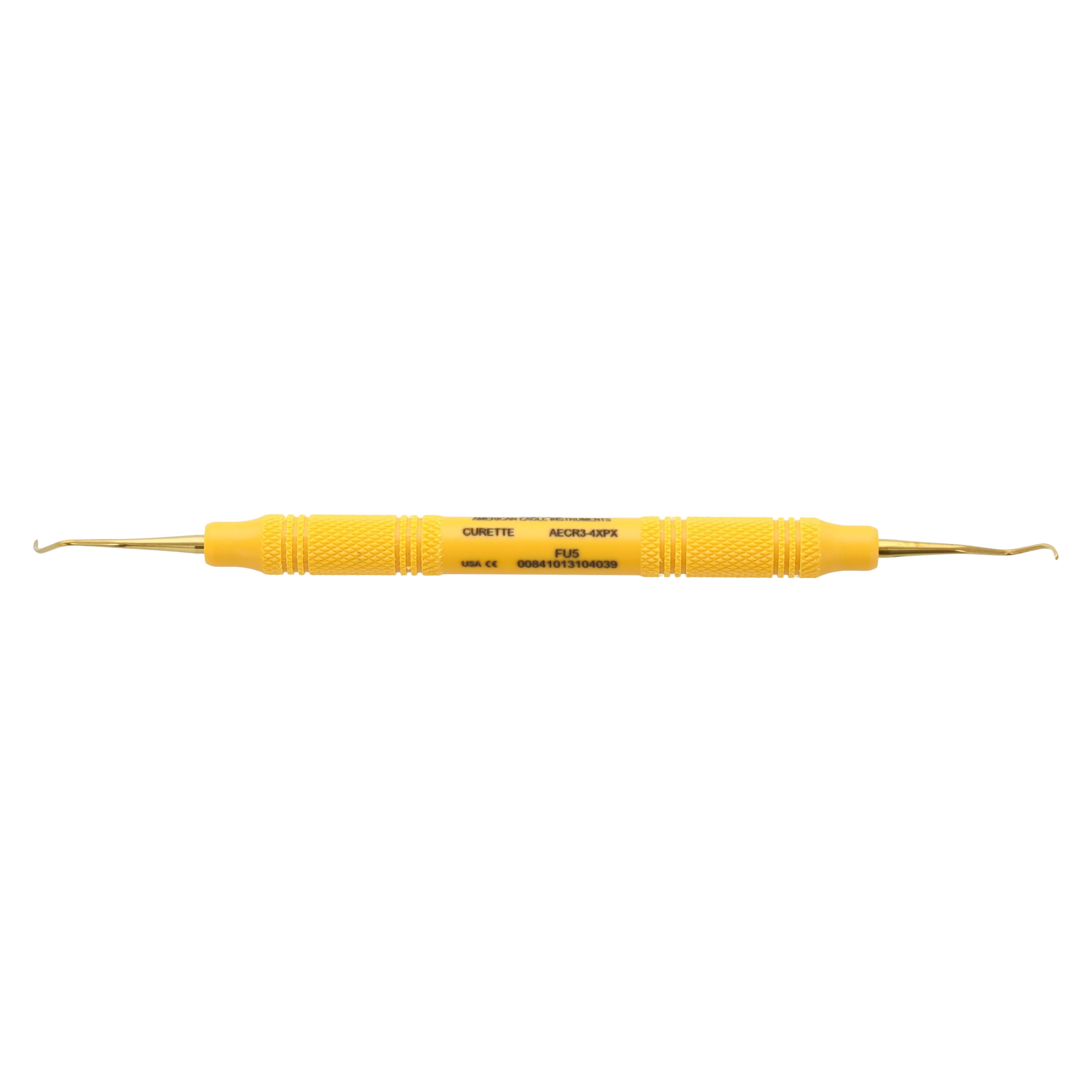 American Eagle Instruments Universal Curette, XP, #3-4 Rules, Smallest Posterior, Double-End, EagleLite Resin Handle, 3/8", Yellow, 1/Pk, AECR3-4XPX thumbnail 5