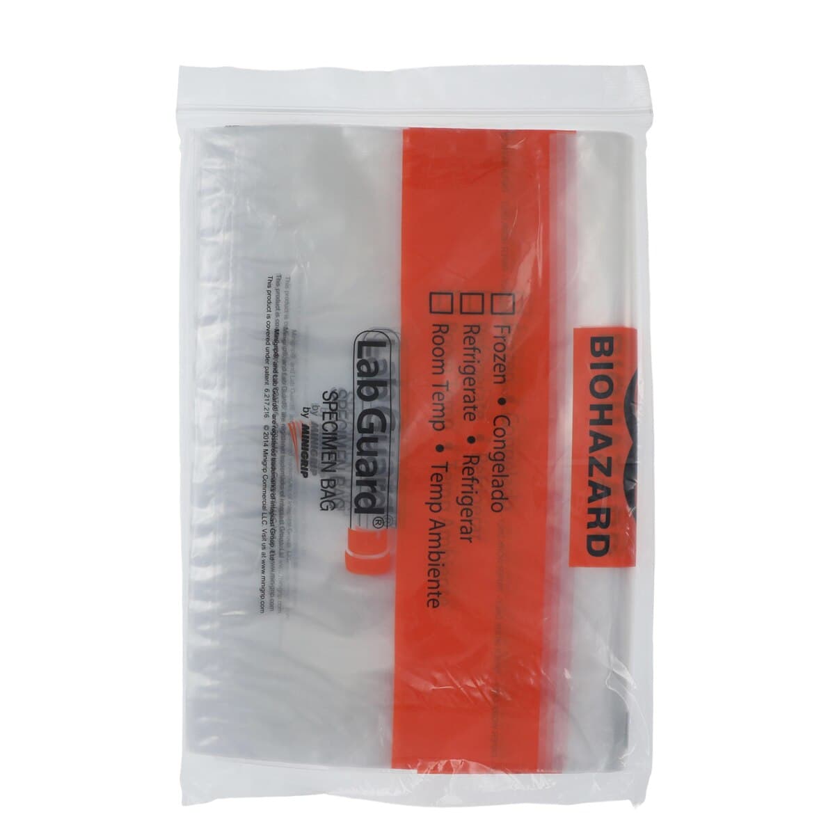 Lab Guard Specimen Transport Bag, 12x15, Reclosable Zipper with Document Pouch, 25/Bag thumbnail 2