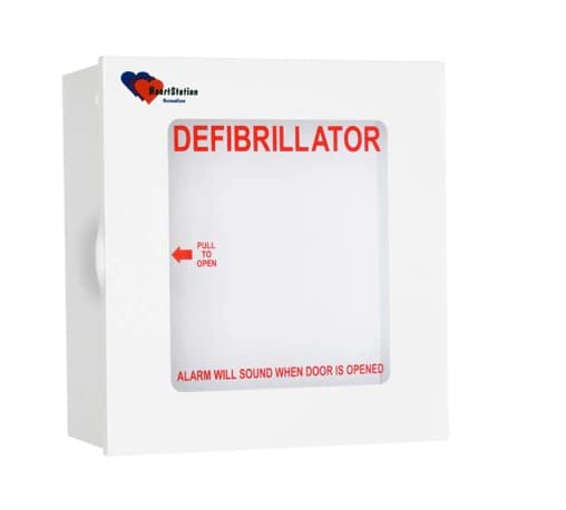 Heart Station Budget AED Wall Cabinet with Alarm, 15" x 14" x 6.625", White, 9V - Cabinet Wall AED w/Alarm 9V - Image 1