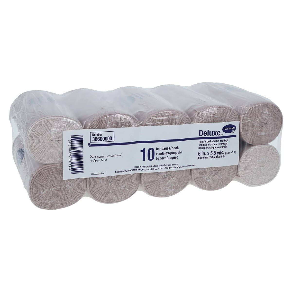 Hartmann Deluxe LF Elastic Bandage, Cotton/Polyester/Spandex, 6" x 5.5 yd, Tan, Non-Sterile, 10/Package thumbnail 2