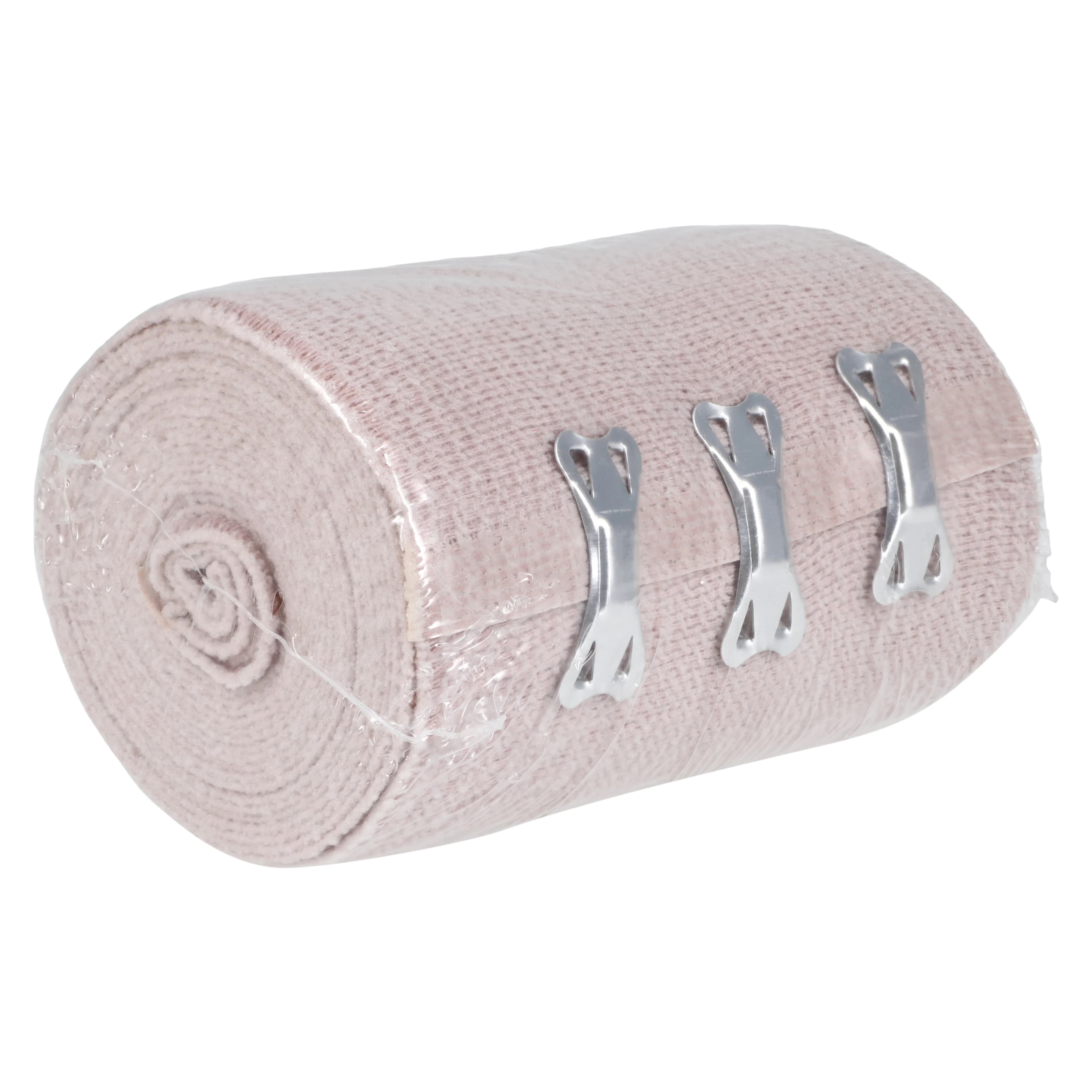 Hartmann REB Stretch Bandage Elastic, 4" x 10 yd, Tan, Non-Sterile, 1 Roll - Bandage Elast REB Clips LF NS - Image 1