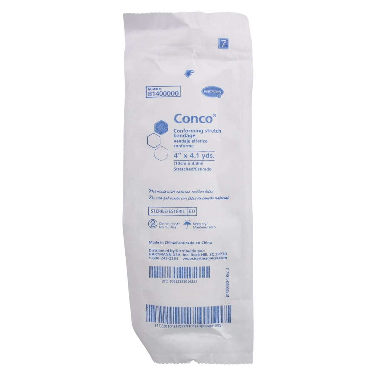 Hartmann Conco ST Conforming Gauze Bandage, Polyester, 4" x 4.1 yd, Sterile, 12 Rolls/Bag thumbnail 3