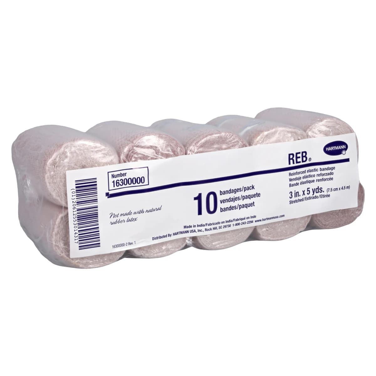 Hartmann REB Stretch Bandage Elastic, 3" x 5 yd, Tan, Non-Sterile, 10/Package thumbnail 2
