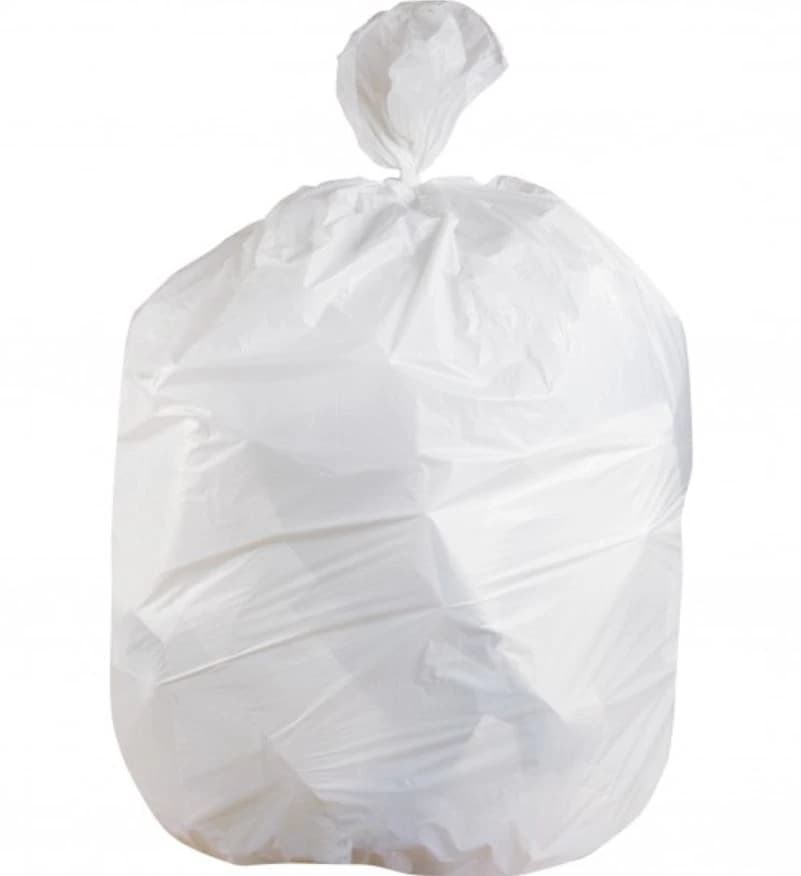 Heritage Super Tuf LLDPE Trash Bag, Flat Pack, 40-45 Gallon, White, 100/Case - Liner Trash White - Image 1