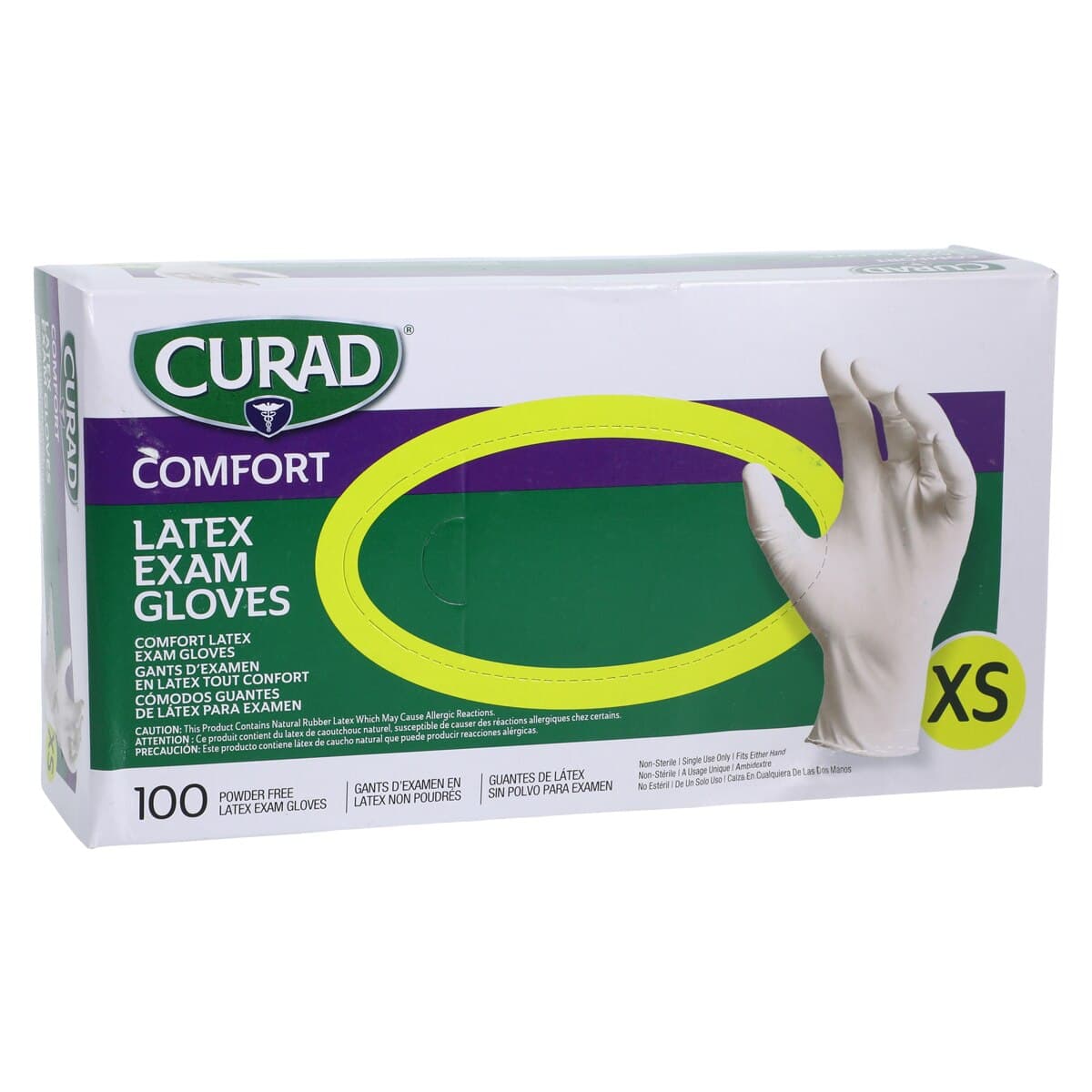 Curad Powder-Free Latex Exam Gloves, Extra Small, Beige, Non-Sterile, 100/Box, CUR8103 (Case of 10 Boxes) thumbnail 4