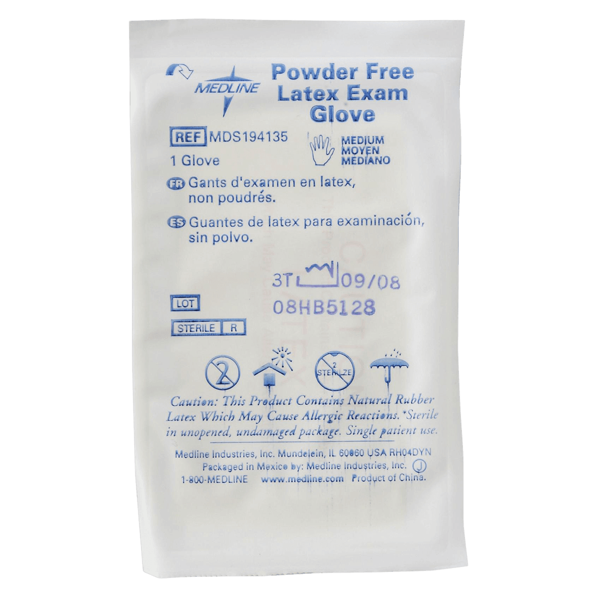 Medline Surgical Gloves, Latex, Powder-Free, Sterile, Small thumbnail 2