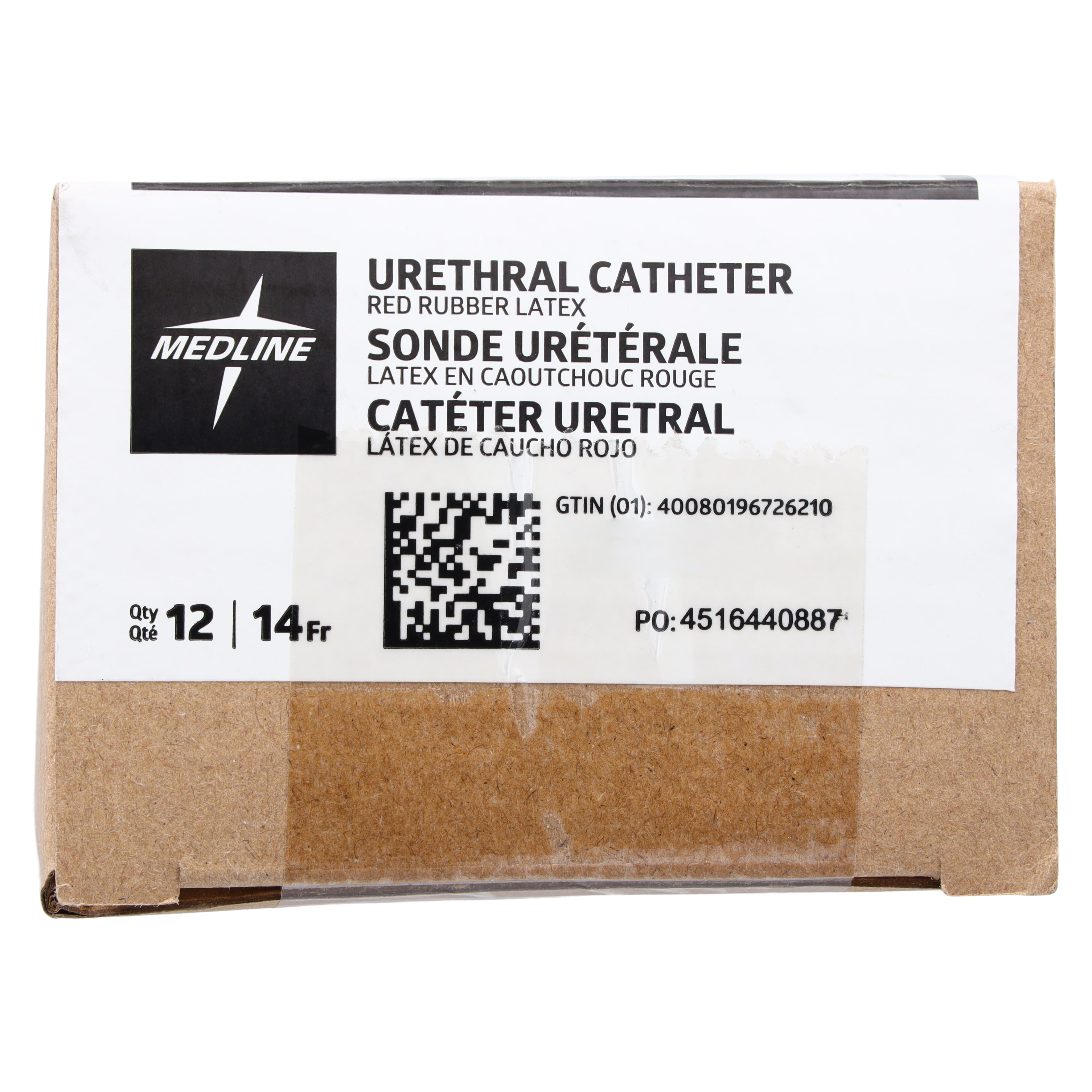 Medline Red Rubber Urethral Catheter, 14 Fr, Round Tip, Sterile, Intermittent thumbnail 4