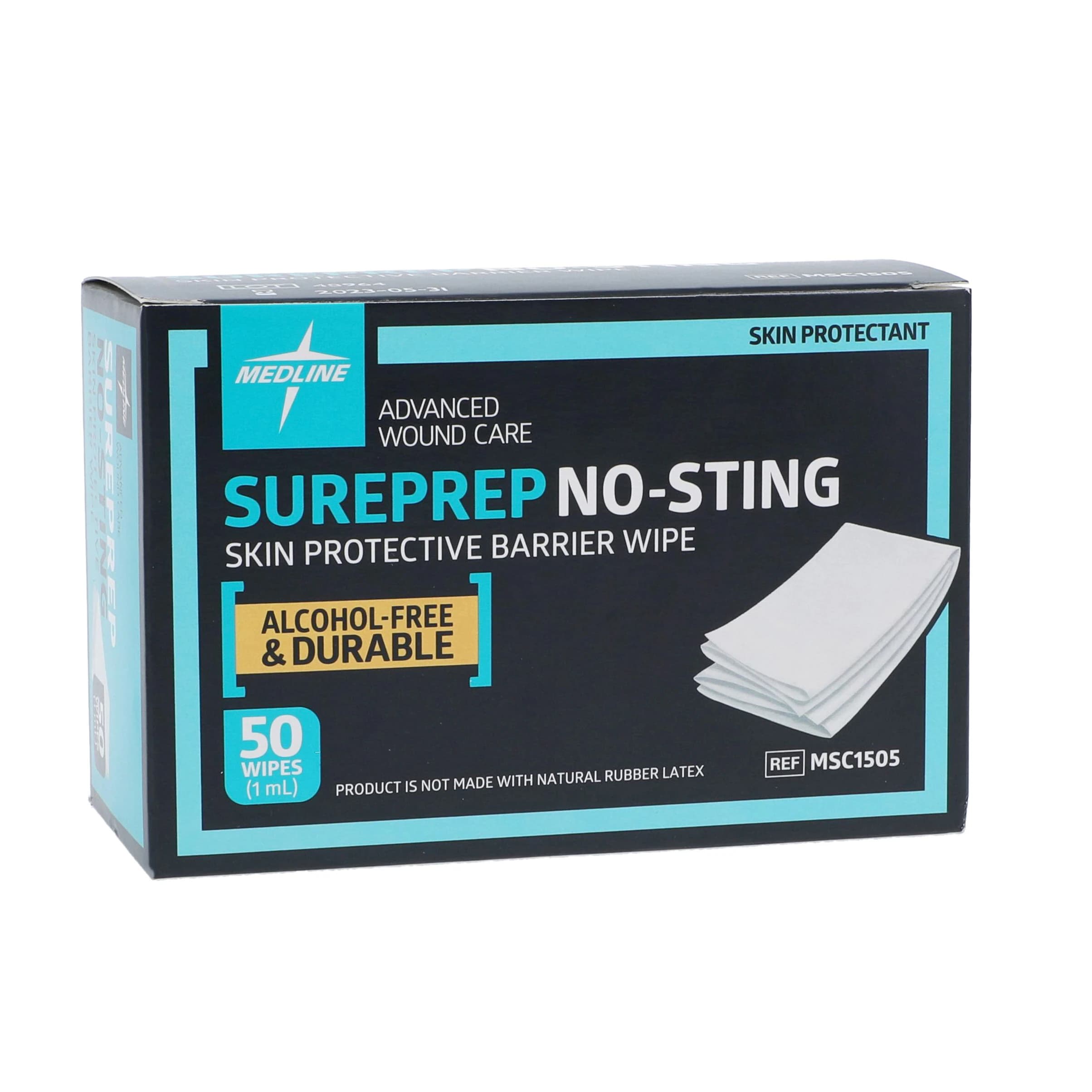 Sureprep No-Sting Protective Wipes, Alcohol Free, 1 mL, Transparent, 50/Box - Sureprep No-Sting Wipe - Image 1