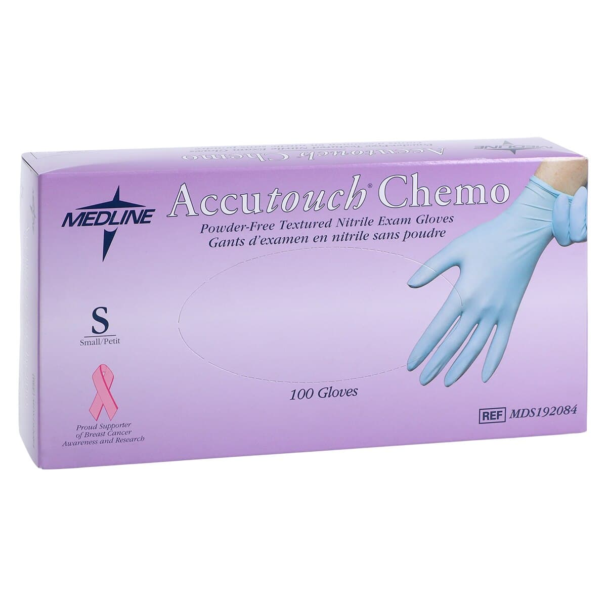 Medline Accutouch Chemo Nitrile Exam Gloves, Powder Free, Non-Sterile, Small, Blue, 100/Box thumbnail 4