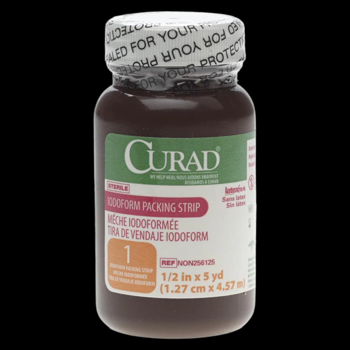 Curad Packing Strip Iodoform, 100% Cotton Gauze, 1/2" x 5 yd, Sterile, Latex-Free - Curad Packing Strip Iodoform - Image 1