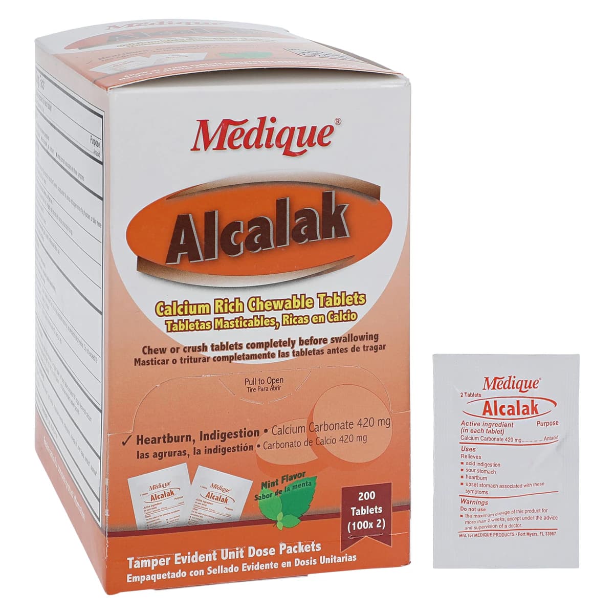 Alcalak Tablets Antacid, 420mg, Spearmint, 100 Tablets x 2/Box thumbnail 2