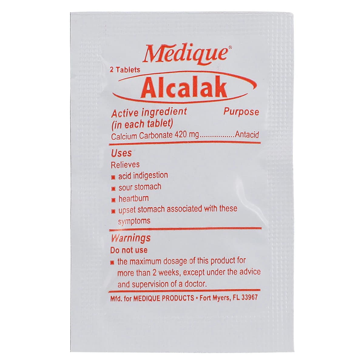 Alcalak Tablets Antacid, 420mg, Spearmint, 100 Tablets x 2/Box thumbnail 3