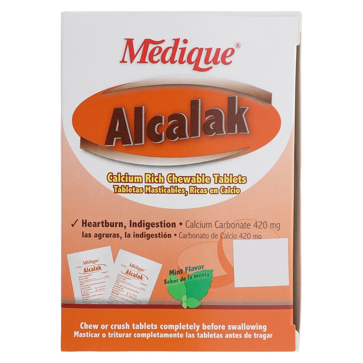 Alcalak Tablets Antacid, 420mg, Spearmint, 100 Tablets x 2/Box thumbnail 8