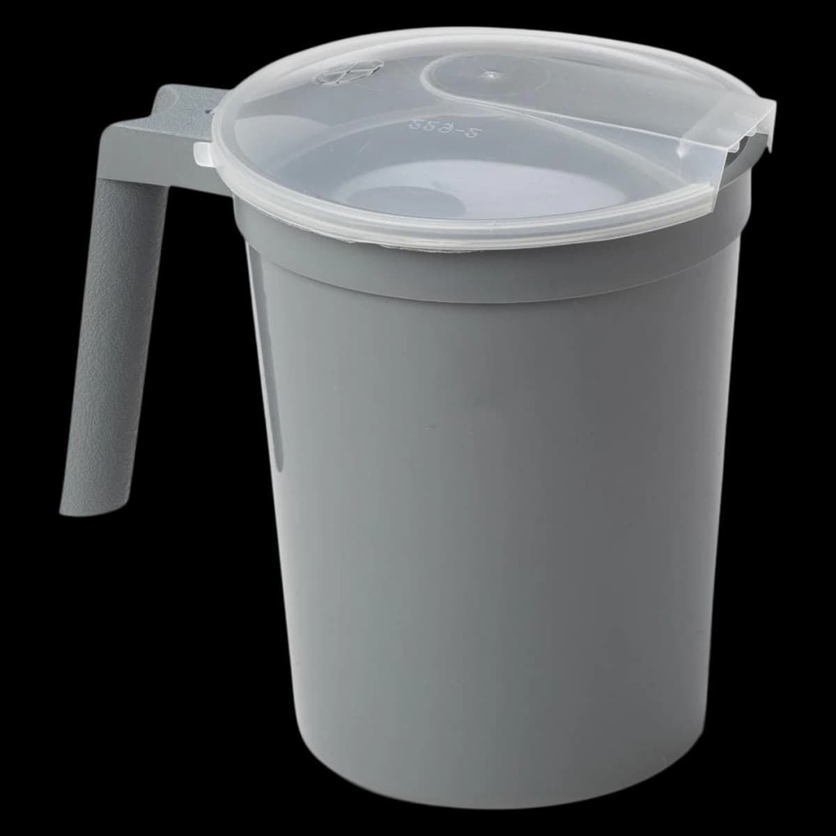 Medline Water Pitcher with Lid, Plastic, Reusable, Graphite, 32 oz - Pitcher w/Lid Graphite - Image 1