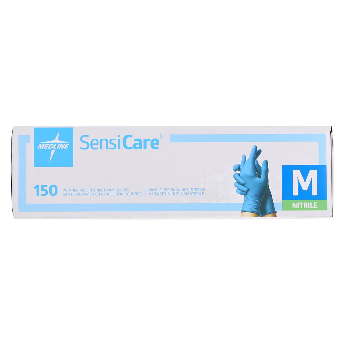 SensiCare Nitrile Exam Gloves, Powder Free, Non-Sterile, Medium, Blue, Textured Fingertip, 150/Box thumbnail 5