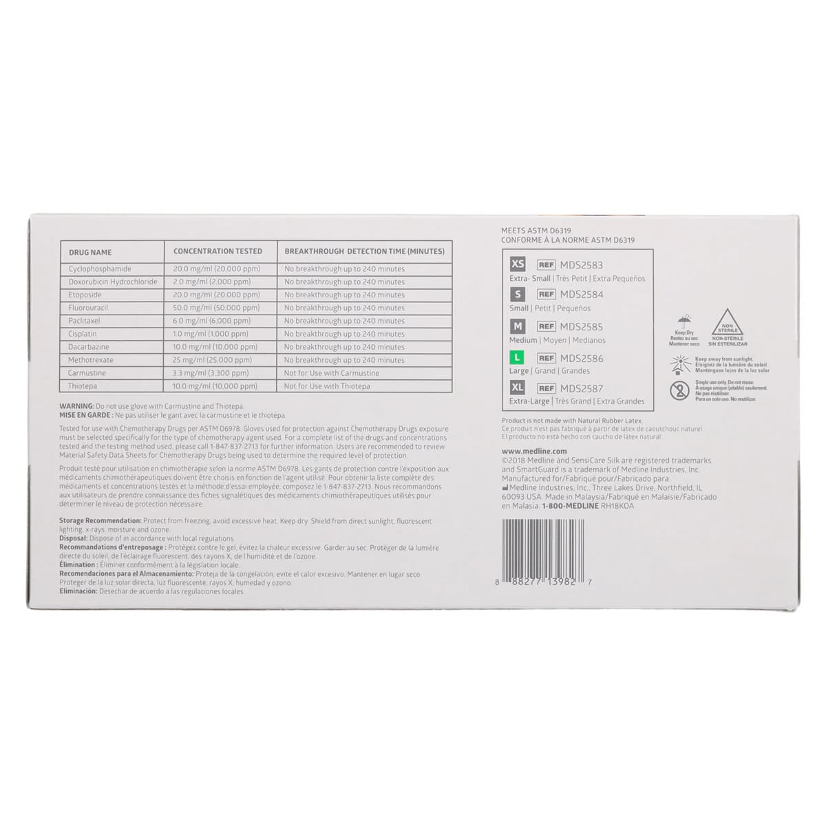 Medline SensiCare Silk Nitrile Exam Gloves, Powder Free, Non-Sterile, Large, Dark Blue, 250/Box thumbnail 7