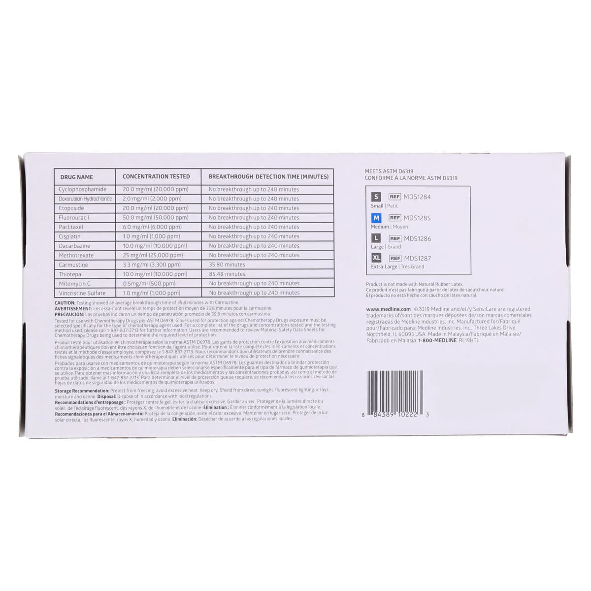 Medline SensiCare Nitrile Exam Gloves, Powder Free, Non-Sterile, Medium, Blue, Chemo Tested thumbnail 7