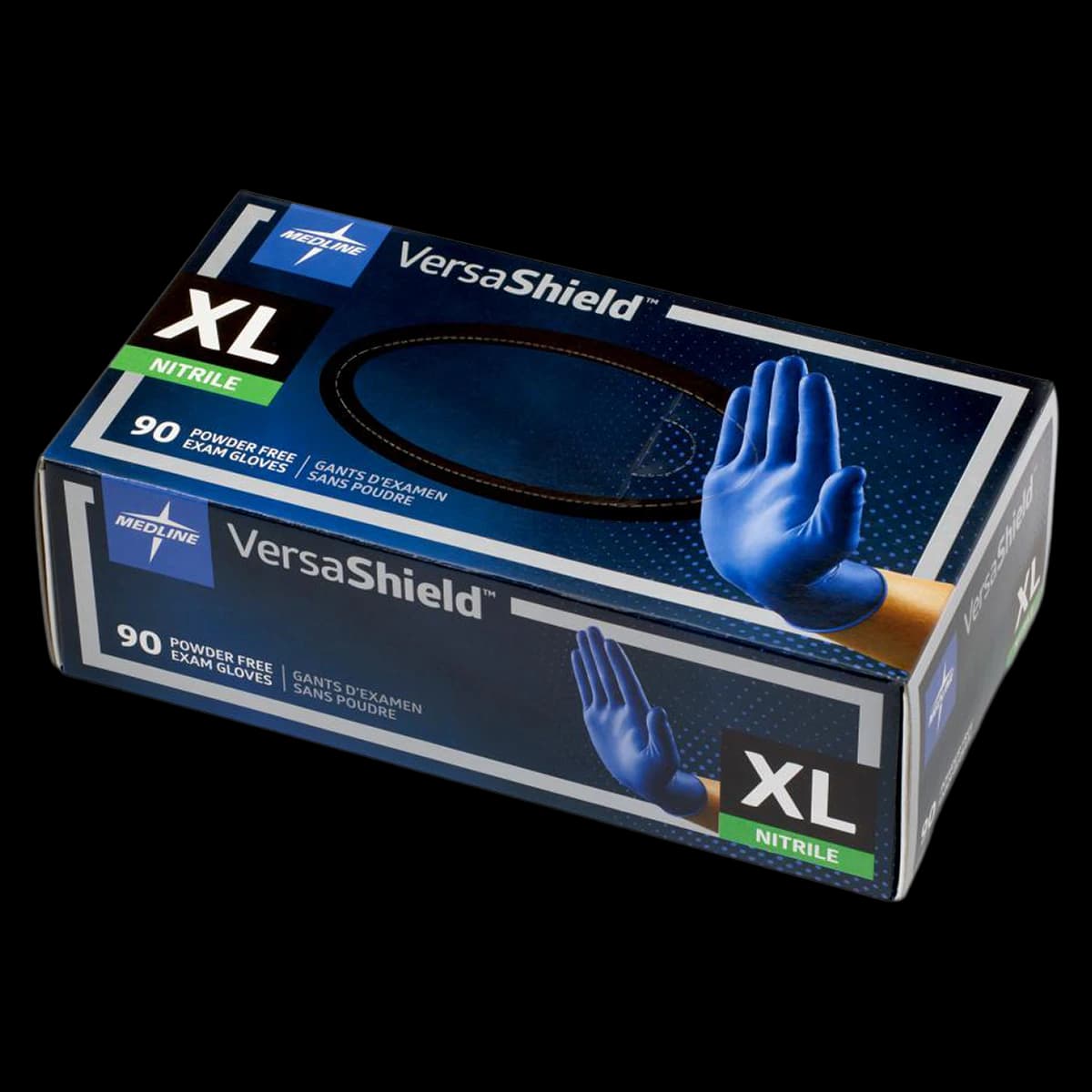 Medline Versa Shield PF Nitrile Exam Gloves, X-Large, Non-Sterile, Powder-Free - Versa Shield PF Nitrile Glove - Image 1