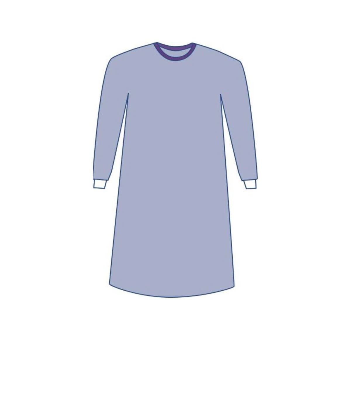 Medline Aurora AAMI Level 3 Non-Reinforced Surgical Gown, X-Large, Blue, Hook & Loop Back, 30/Case - Gown Aurora AAMI3 Non-Re - Image 1