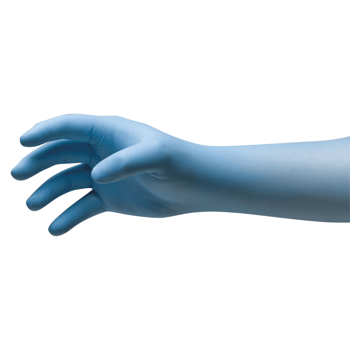 NitriDerm® EP Nitrile Exam Gloves, Powder Free, Latex Free, Non-Sterile, Large, Blue, Textured, Extended Cuff, 5.5 mil, 100/Box - NitriDerm® EP Nitrile Exam Gloves – Powder Free, Latex Free, Blue - Large, 100/Pkg - Image 1