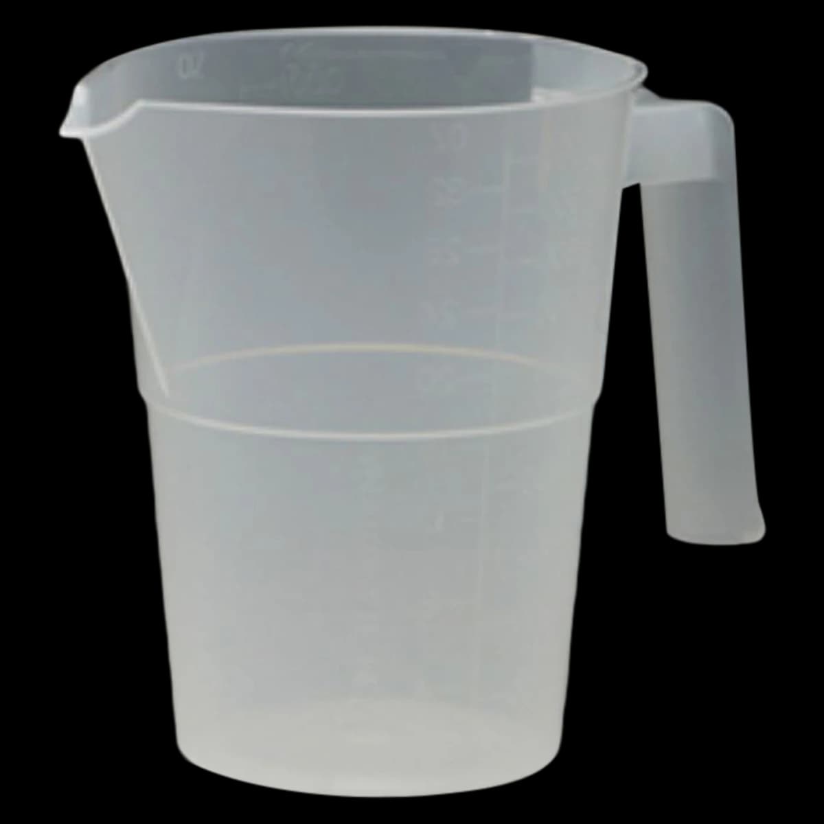 Medegen Graduated Cylinder, Plastic, Translucent, 1000mL, with Handle and Pour Spout, Non-Sterilizable, 150/Case - Graduated Cylinder 1000cc - Image 1