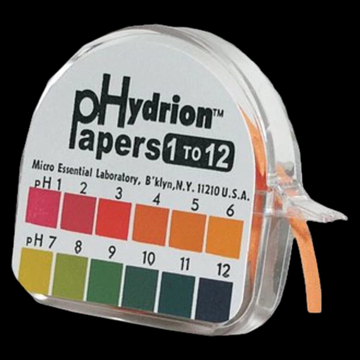 Hydrion pH Test Strips, 1-12 Range with Color Chart, 1 Roll - Ph Paper - Image 1