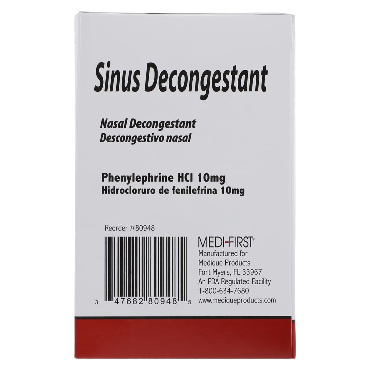 Medi-First Sinus Decongestant Oral Tablets 10mg, Unit Dose Packets, 250 Tablets/Box thumbnail 5