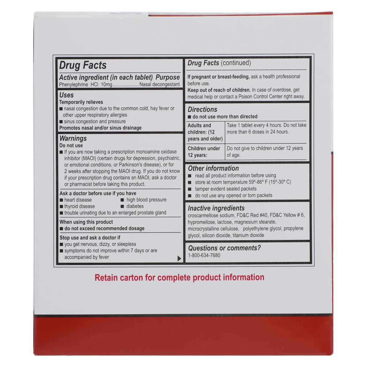 Medi-First Sinus Decongestant Oral Tablets 10mg, Unit Dose Packets, 250 Tablets/Box thumbnail 7