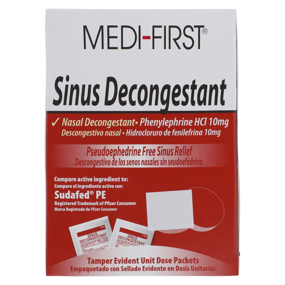 Medi-First Sinus Decongestant Oral Tablets 10mg, Unit Dose Packets, 250 Tablets/Box thumbnail 6
