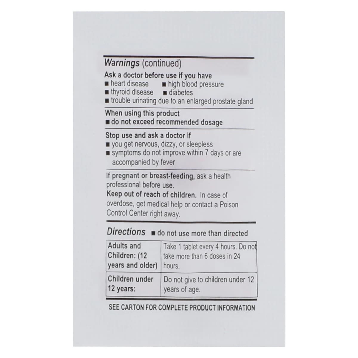 Medi-First Sinus Decongestant Oral Tablets, 10 mg, Unit Dose Packets, 100 per Box thumbnail 3