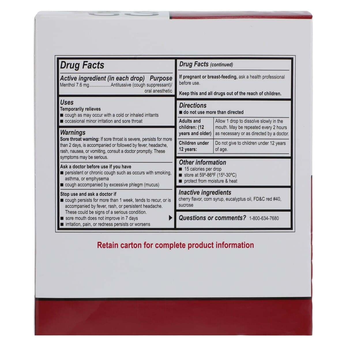 Medi-First Cough Drops, Cherry Flavor, 125/Box thumbnail 6
