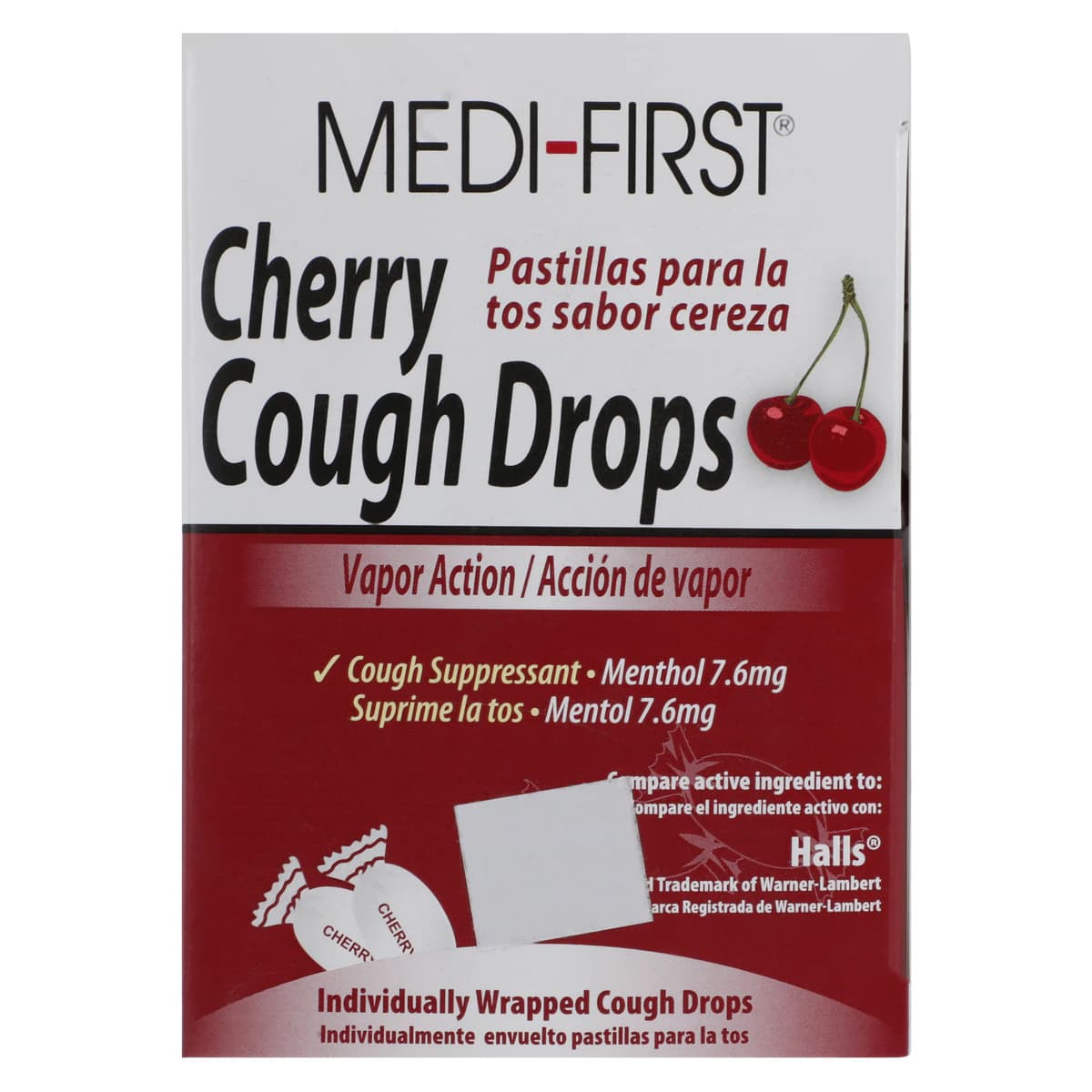 Medi-First Cough Drops, Cherry Flavor, 125/Box thumbnail 5