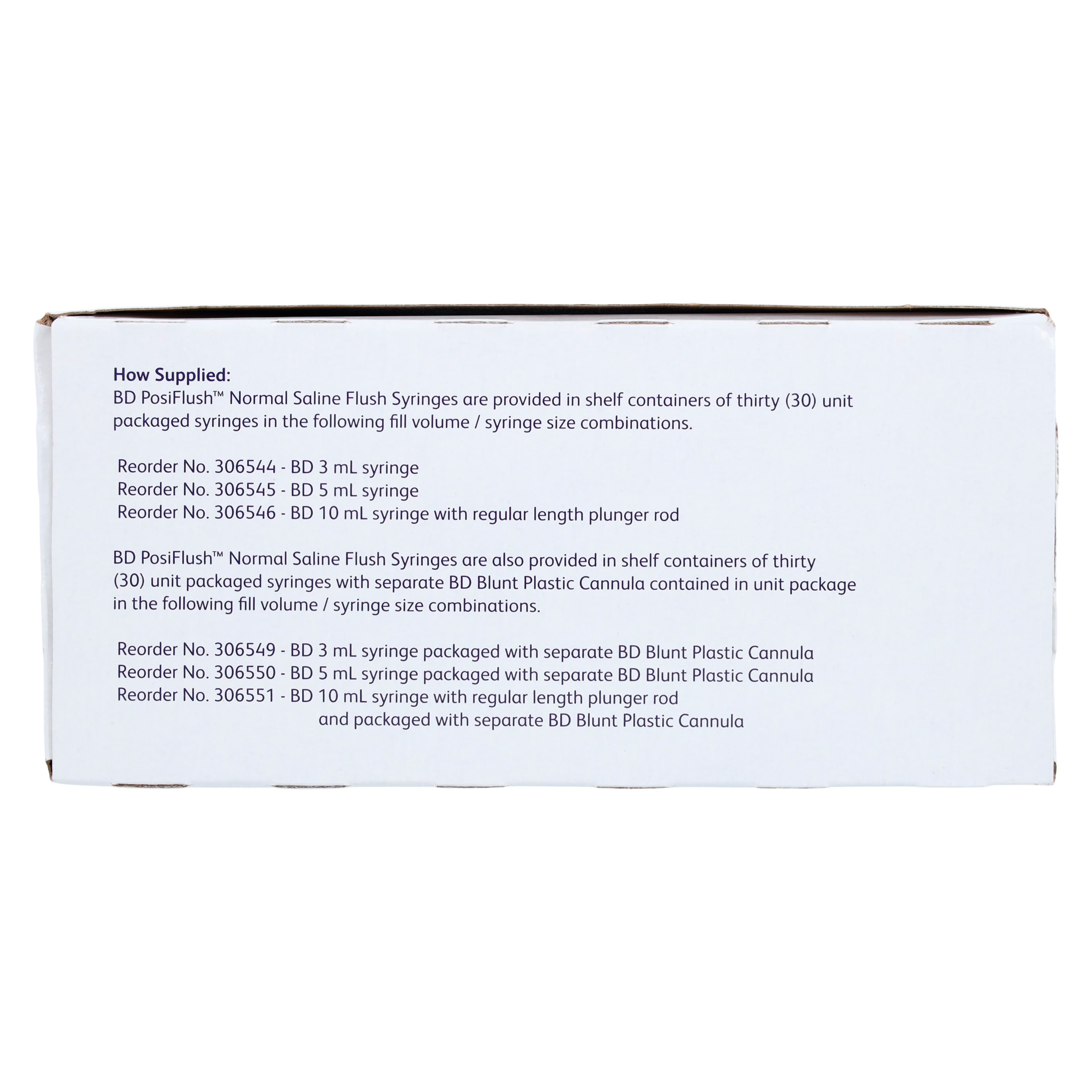 BD Posi-Flush Prefilled Saline Syringe, 0.9% Sodium Chloride, 3 mL, 30/Package thumbnail 10