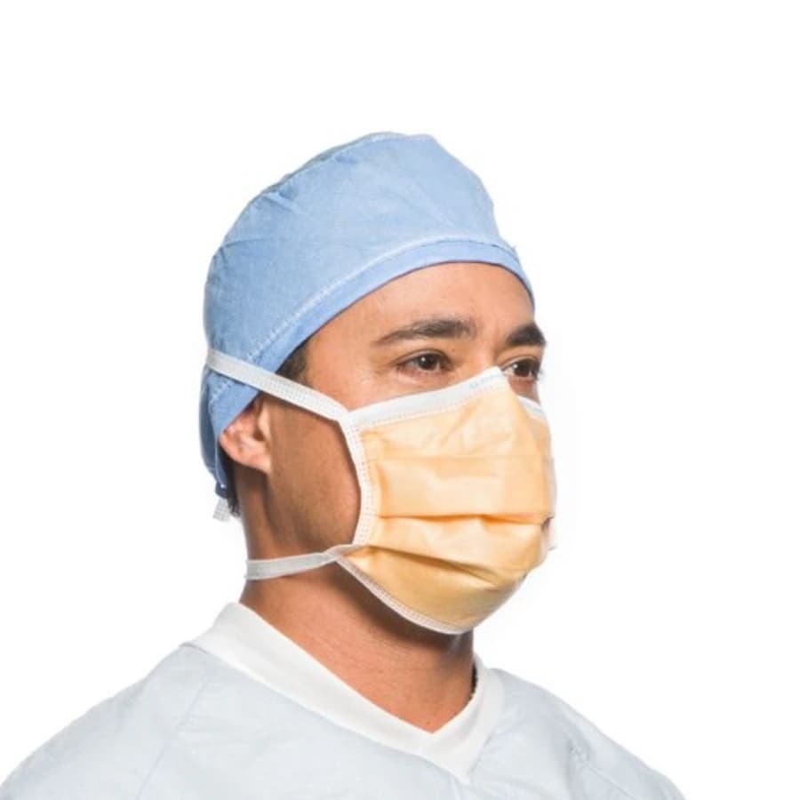 FLUIDSHIELD Surgical Face Mask, ASTM Level 3, Tie-On, Orange, 50/Box thumbnail 2