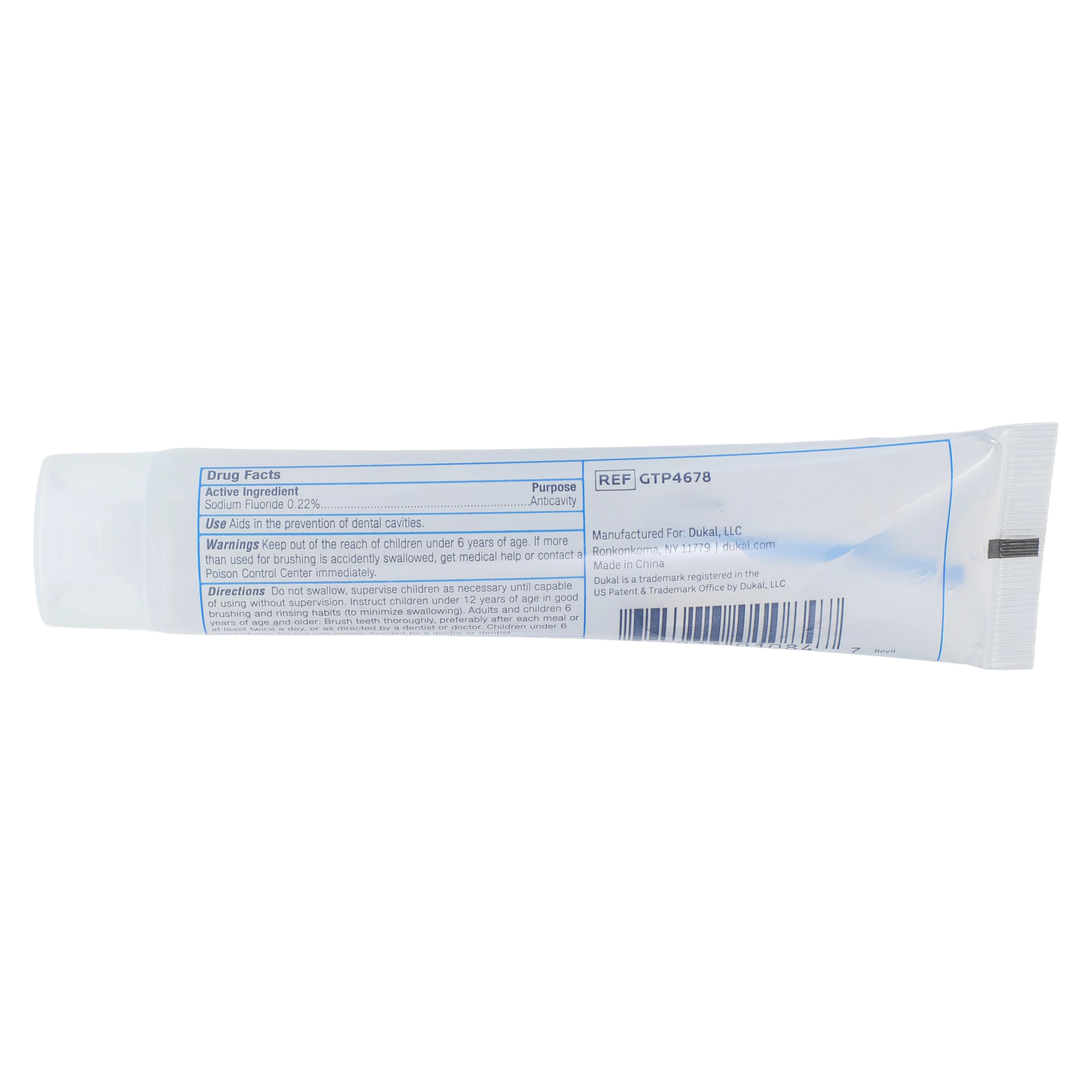 DawnMist Anticavity Mint Gel Toothpaste, 1.5 oz Tube, Sodium Fluoride, 144/Case thumbnail 2