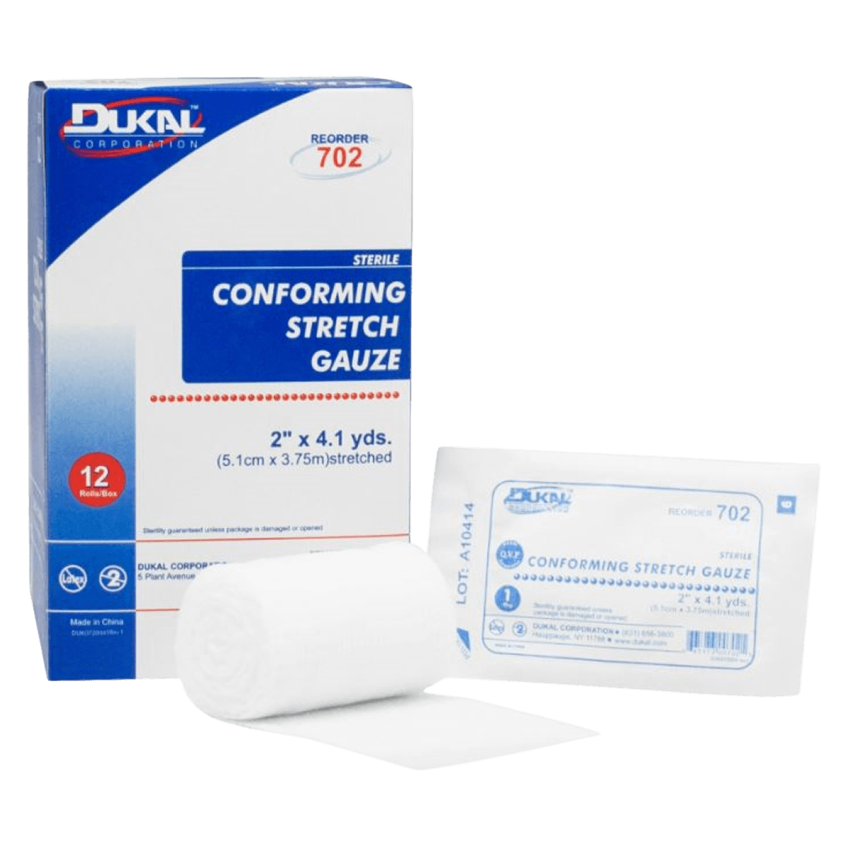 Dukal Conforming Bandage, Rayon/Polyester Blend, 2" x 4.1 yd, Sterile, 12/Box thumbnail 2