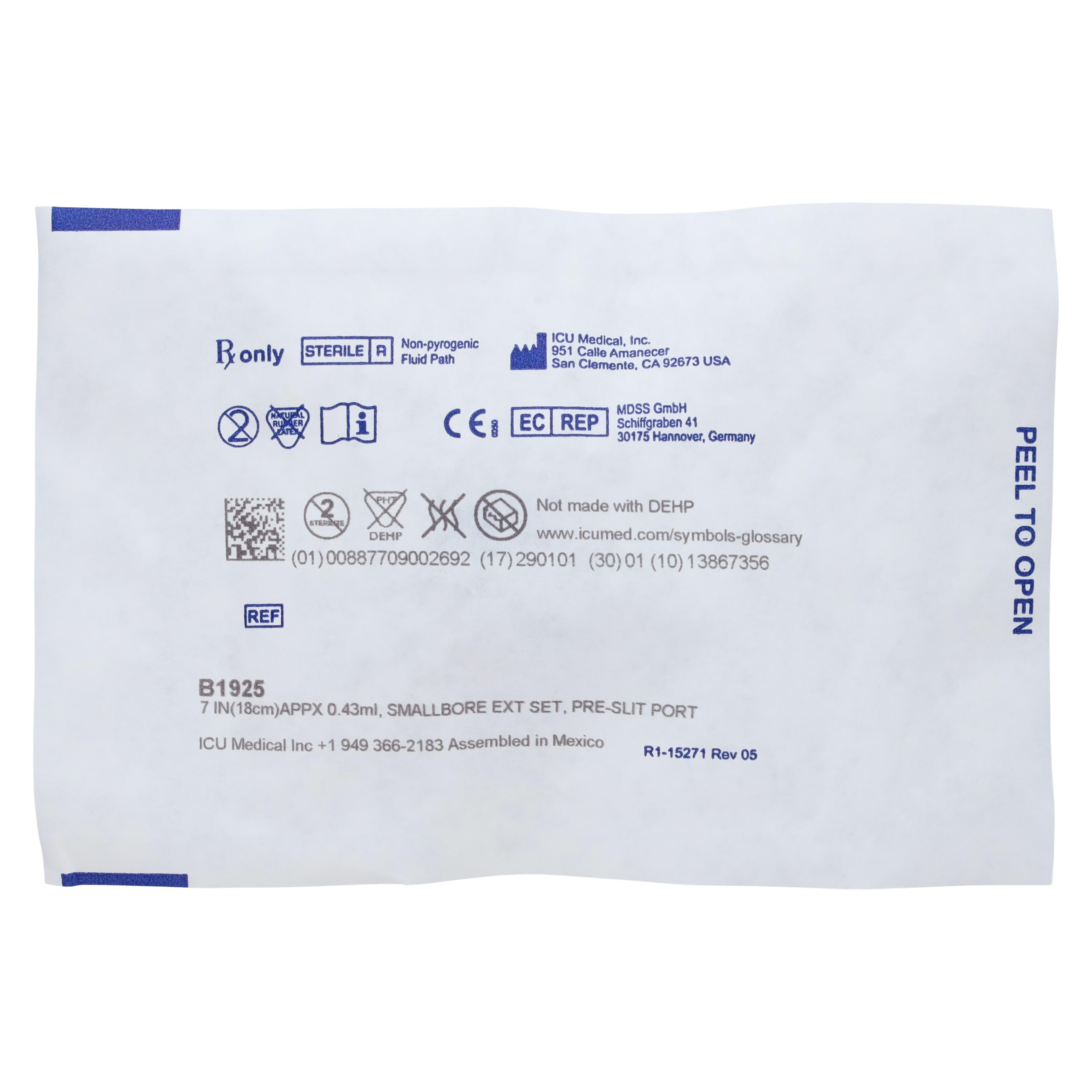 ICU Medical IV Extension Set, Small Bore, 7" Primary Infusion, Sterile, Clear, 50/Case thumbnail 2
