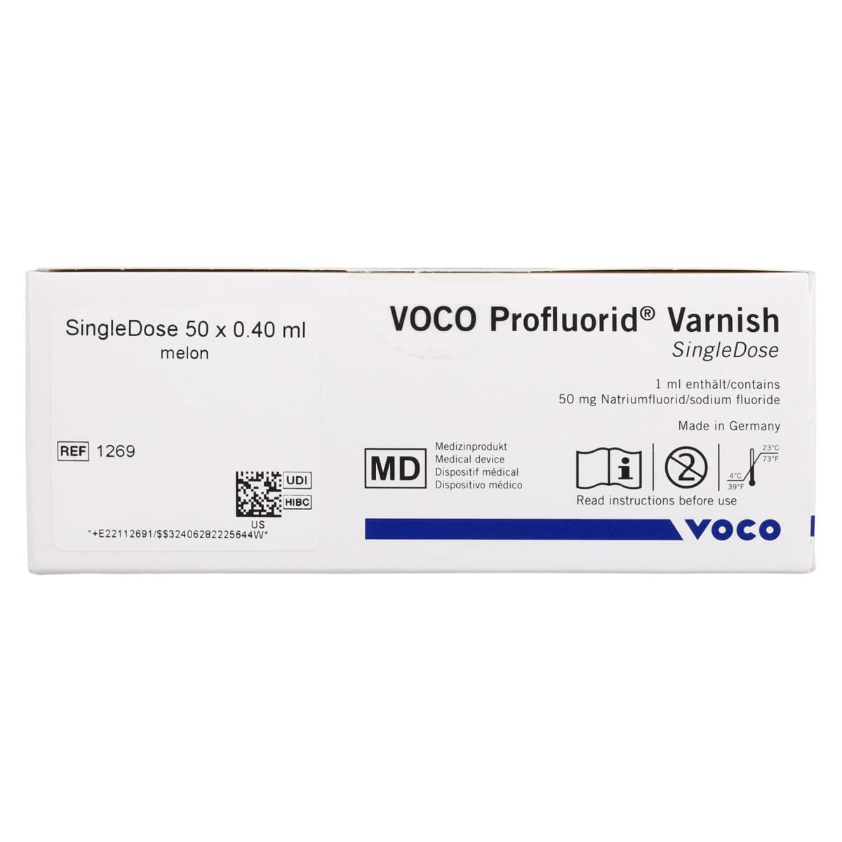 VOCO Profluorid Varnish, 5% Sodium Fluoride, SingleDose, 0.4 mL, Melon, Adult, 50/Pkg thumbnail 3